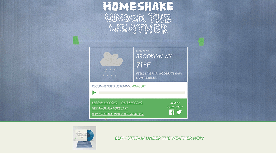 Homeshake Forecast app